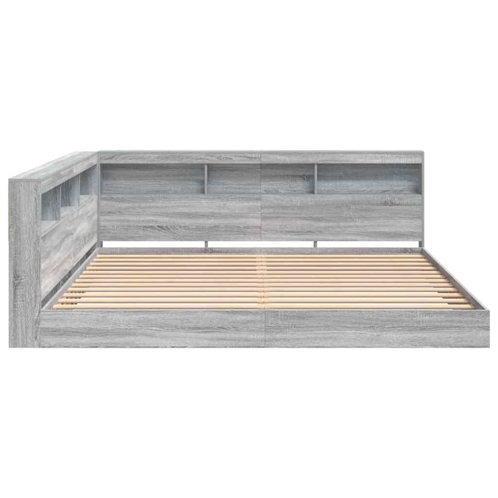 Letto Libreria Grigio sonoma 180 x 200 cm Legno multistrato | homemem39