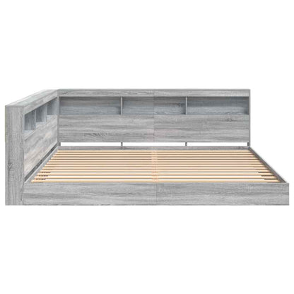 Letto Libreria Grigio sonoma 180 x 200 cm Legno multistrato | homemem39