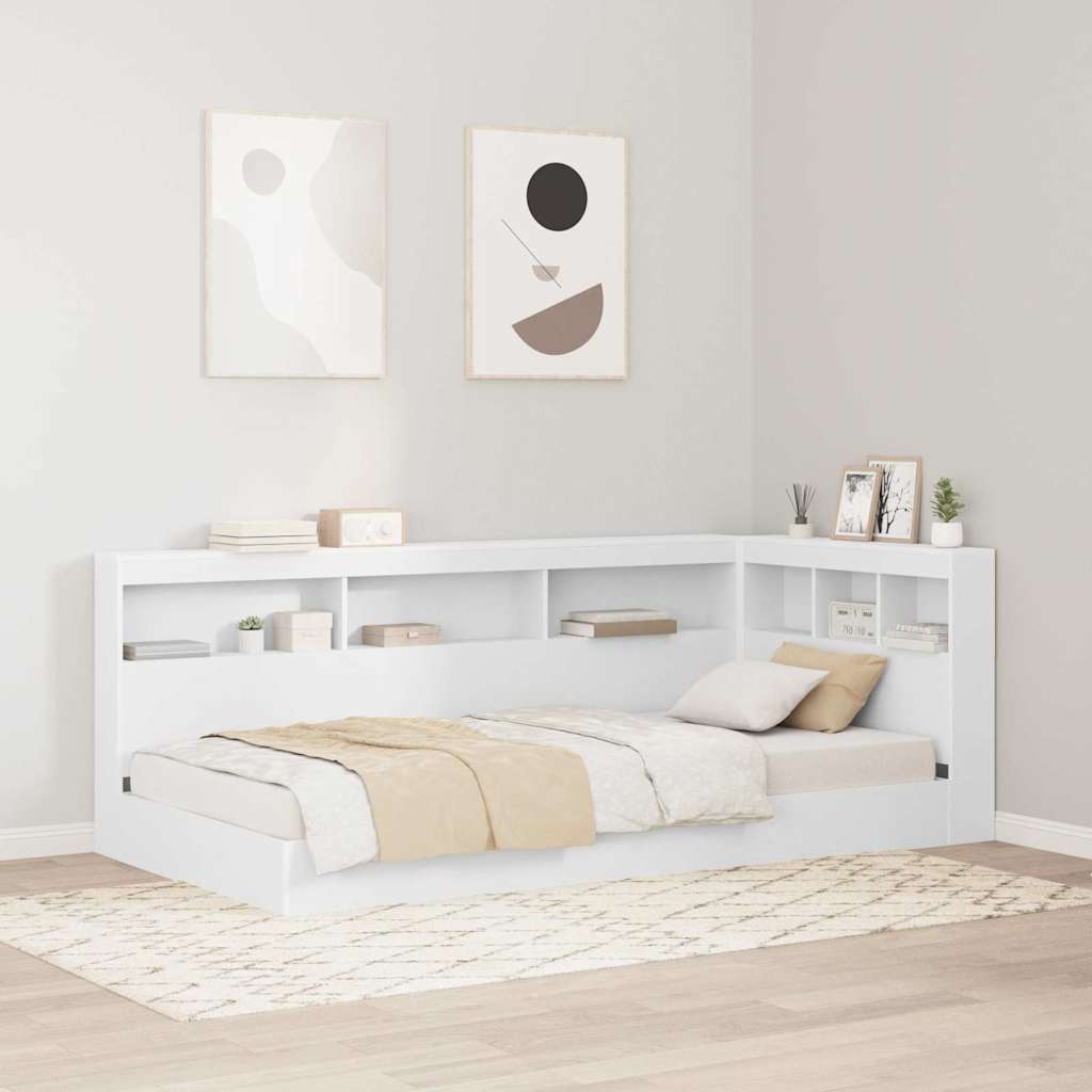 Letto Libreria Bianco 90 x 190 cm Legno multistrato | homemem39