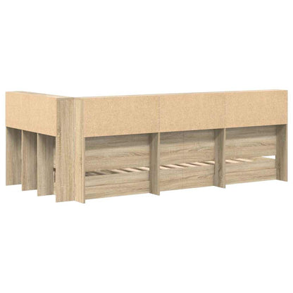 Letto Libreria Rovere Sonoma 75 x 190 cm Legno multistrato | homemem39