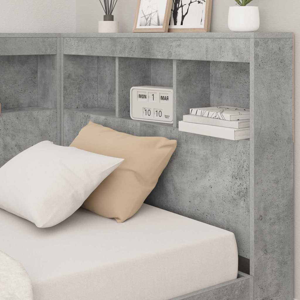 Letto Libreria Grigio cemento 75 x 190 cm Legno multistrato | homemem39