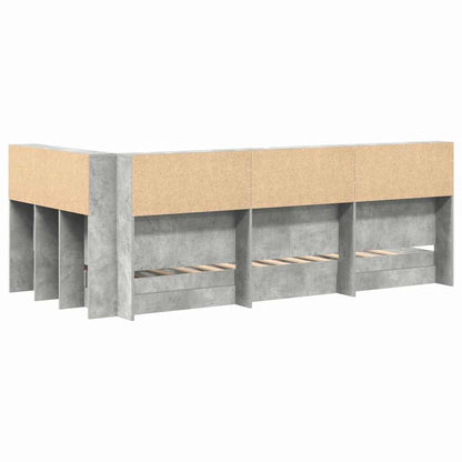 Letto Libreria Grigio cemento 75 x 190 cm Legno multistrato | homemem39