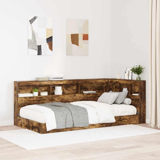 Letto Libreria Rovere fumo 75 x 190 cm Legno multistrato
