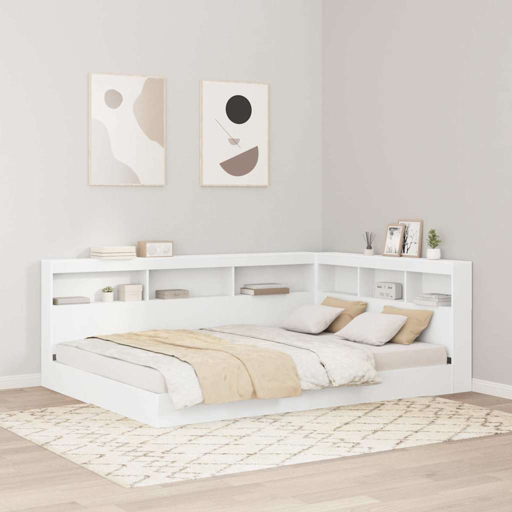 Letto Libreria Bianco 135 x 190 cm Legno ingegnerizzato | homemem39
