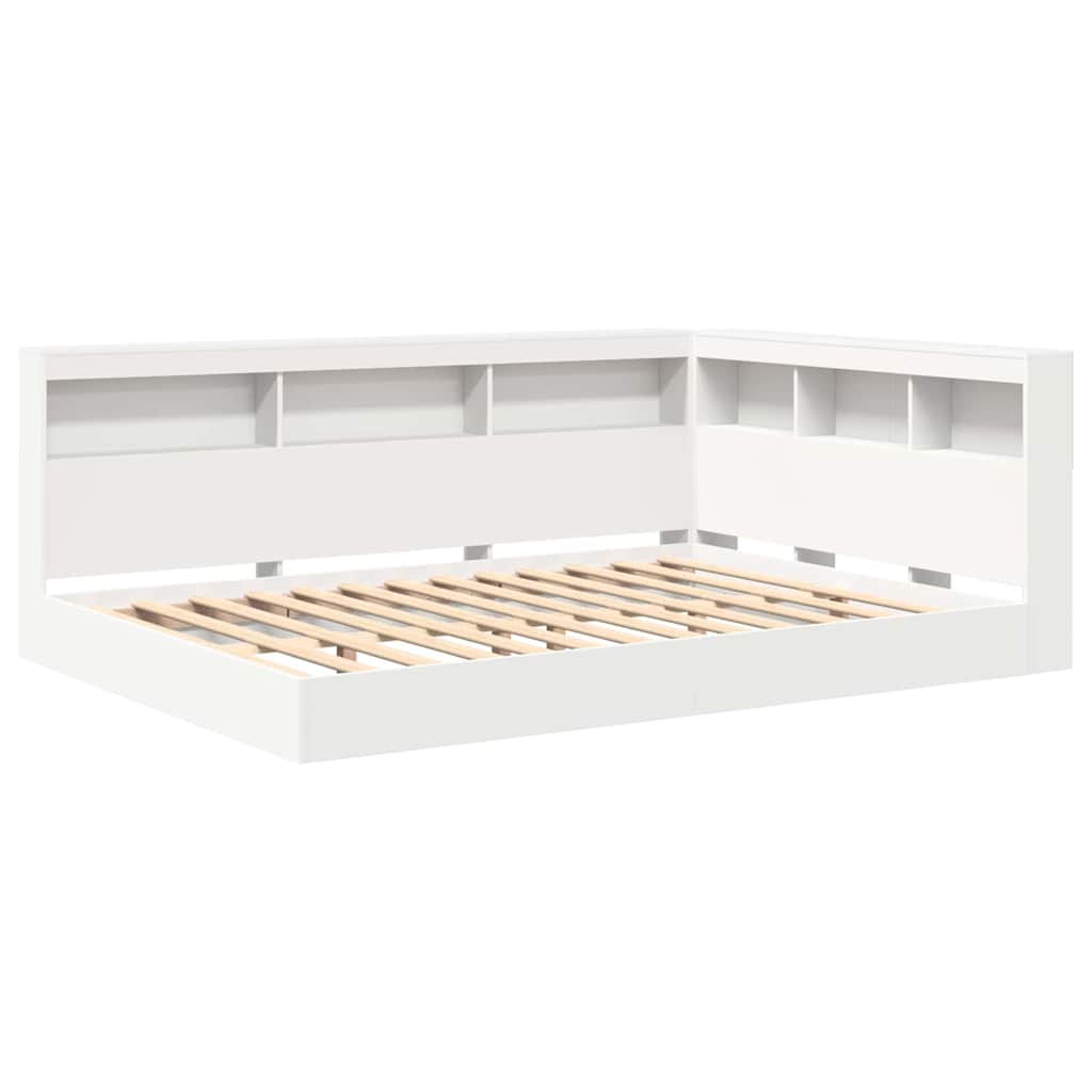 Letto Libreria Bianco 135 x 190 cm Legno ingegnerizzato | homemem39