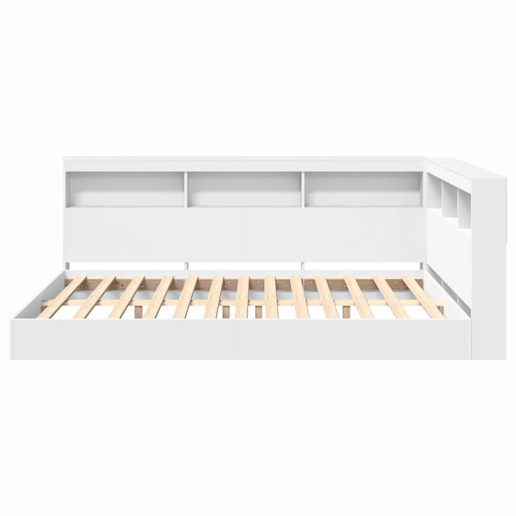 Letto Libreria Bianco 135 x 190 cm Legno ingegnerizzato | homemem39