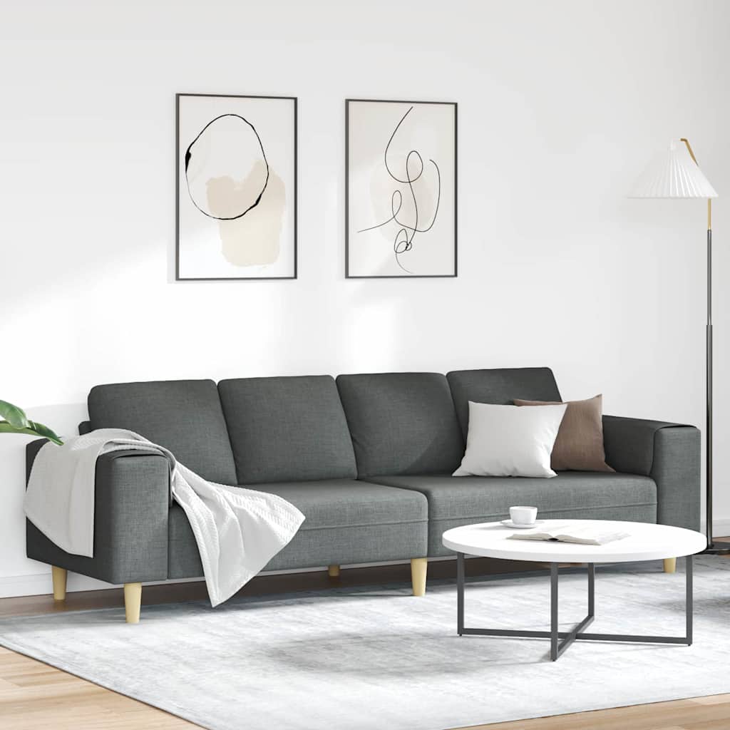 Divano per Soggiorno Grigio scuro 250 x 77 x 76 cm Poliestere | homemem39