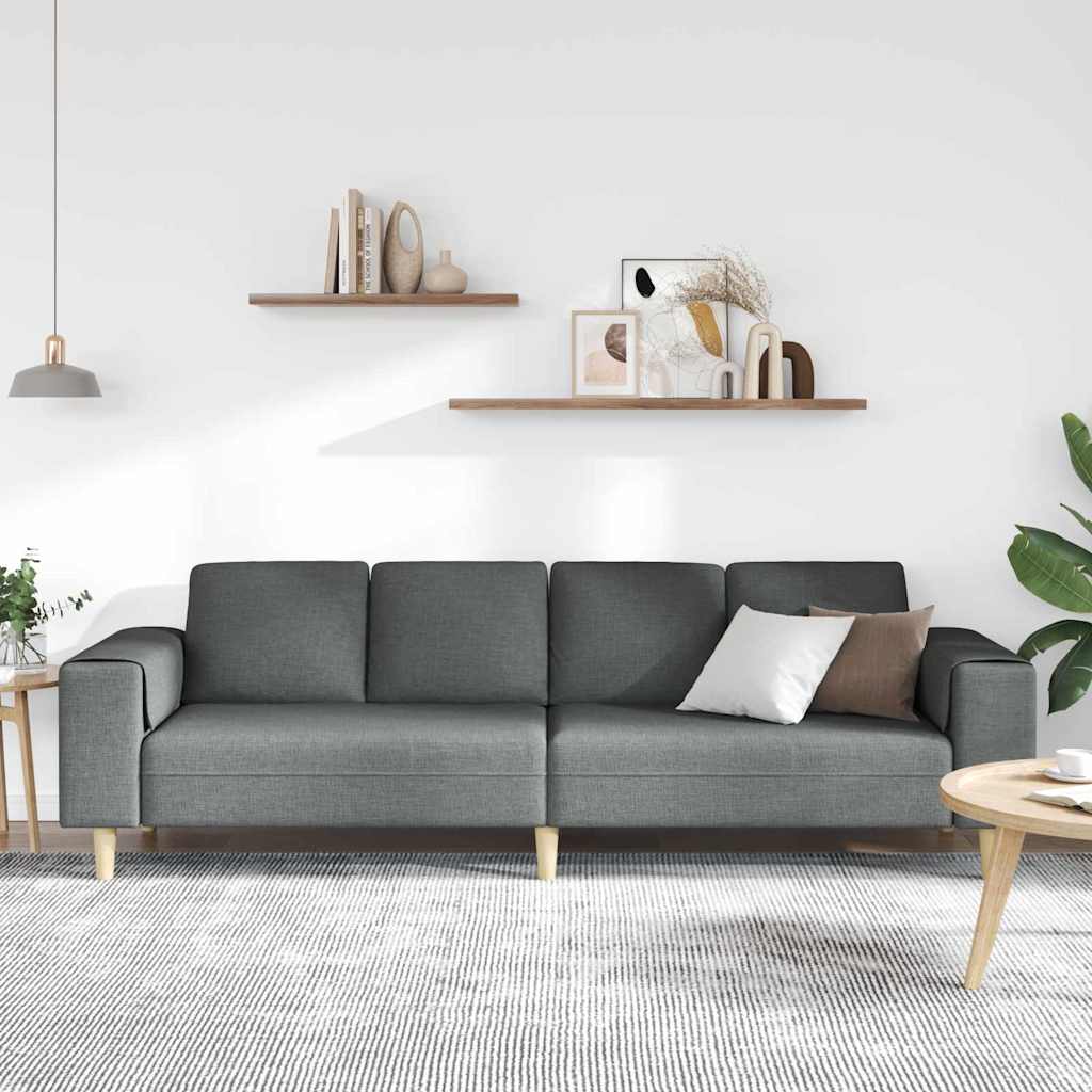 Divano per Soggiorno Grigio scuro 250 x 77 x 76 cm Poliestere | homemem39