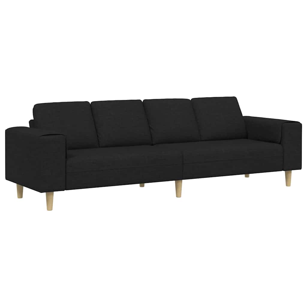 Divano per Soggiorno Nero 250 x 77 x 76 cm Poliestere | homemem39