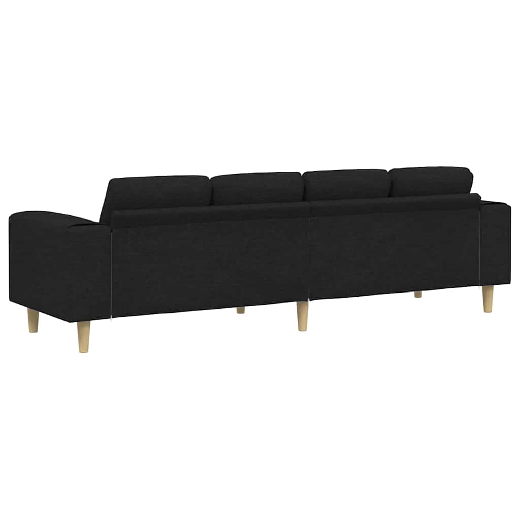 Divano per Soggiorno Nero 250 x 77 x 76 cm Poliestere | homemem39