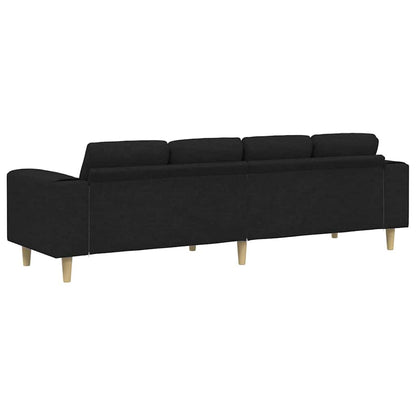 Divano per Soggiorno Nero 250 x 77 x 76 cm Poliestere | homemem39