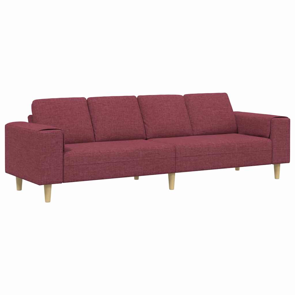 Divano per Soggiorno Rosso Vino 250 x 77 x 76 cm Poliestere | homemem39