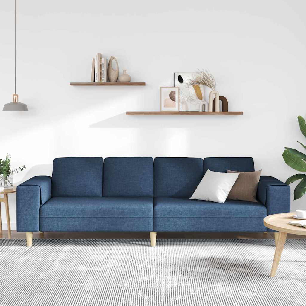 Divano per Soggiorno Blu 250 x 77 x 76 cm Poliestere