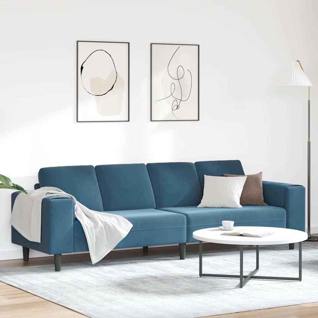 Divano per Soggiorno Blu 250 x 77 x 76 cm | homemem39