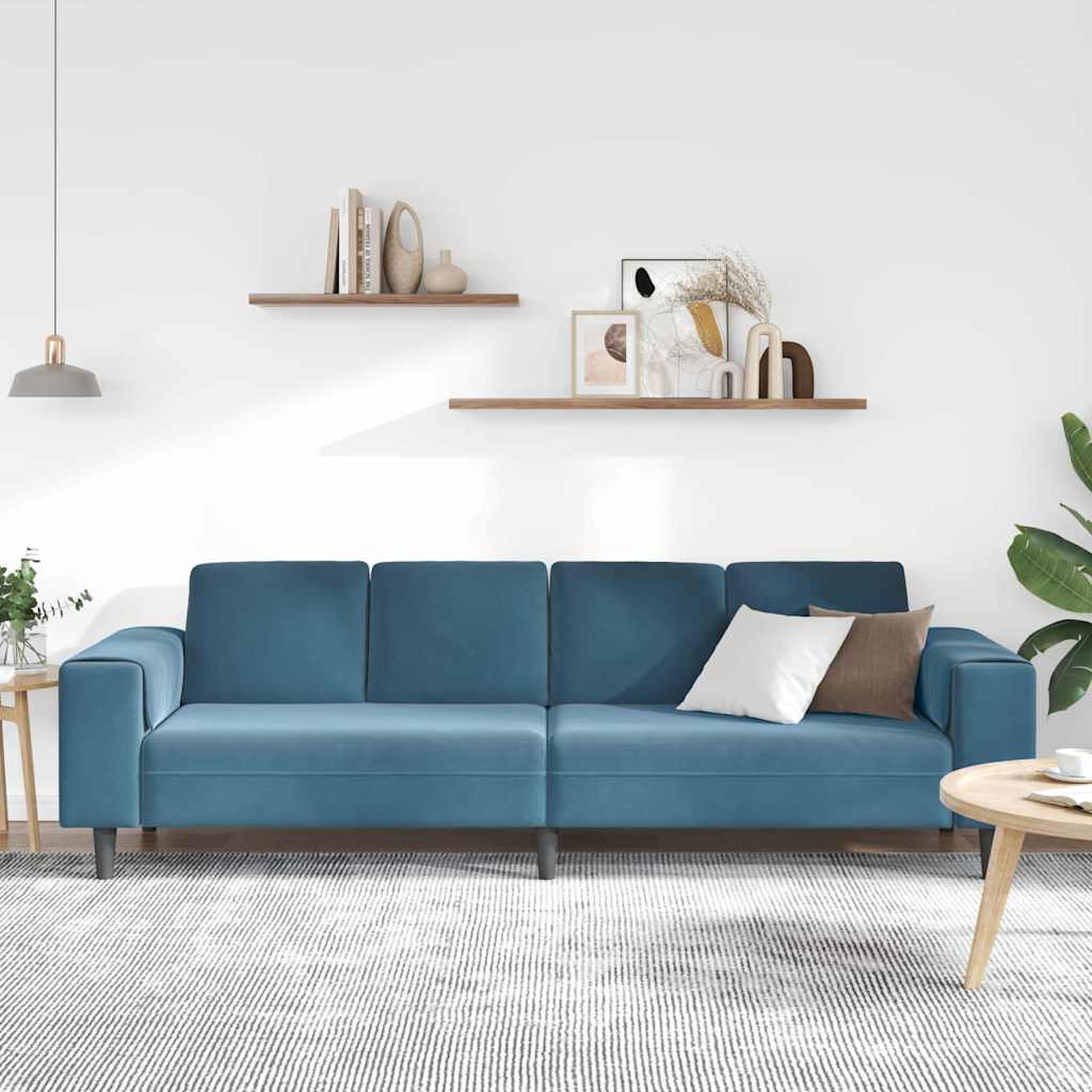 Divano per Soggiorno Blu 250 x 77 x 76 cm | homemem39