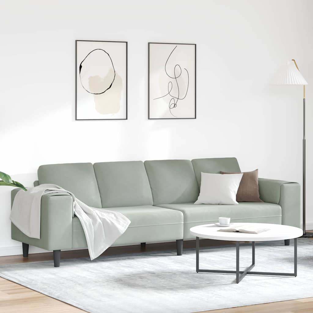 Divano per Soggiorno Grigio chiaro 250 x 77 x 76 cm