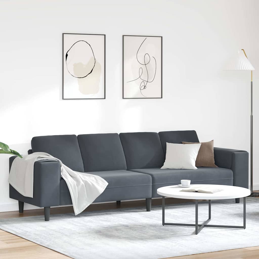 Divano per Soggiorno Grigio scuro 250 x 77 x 76 cm