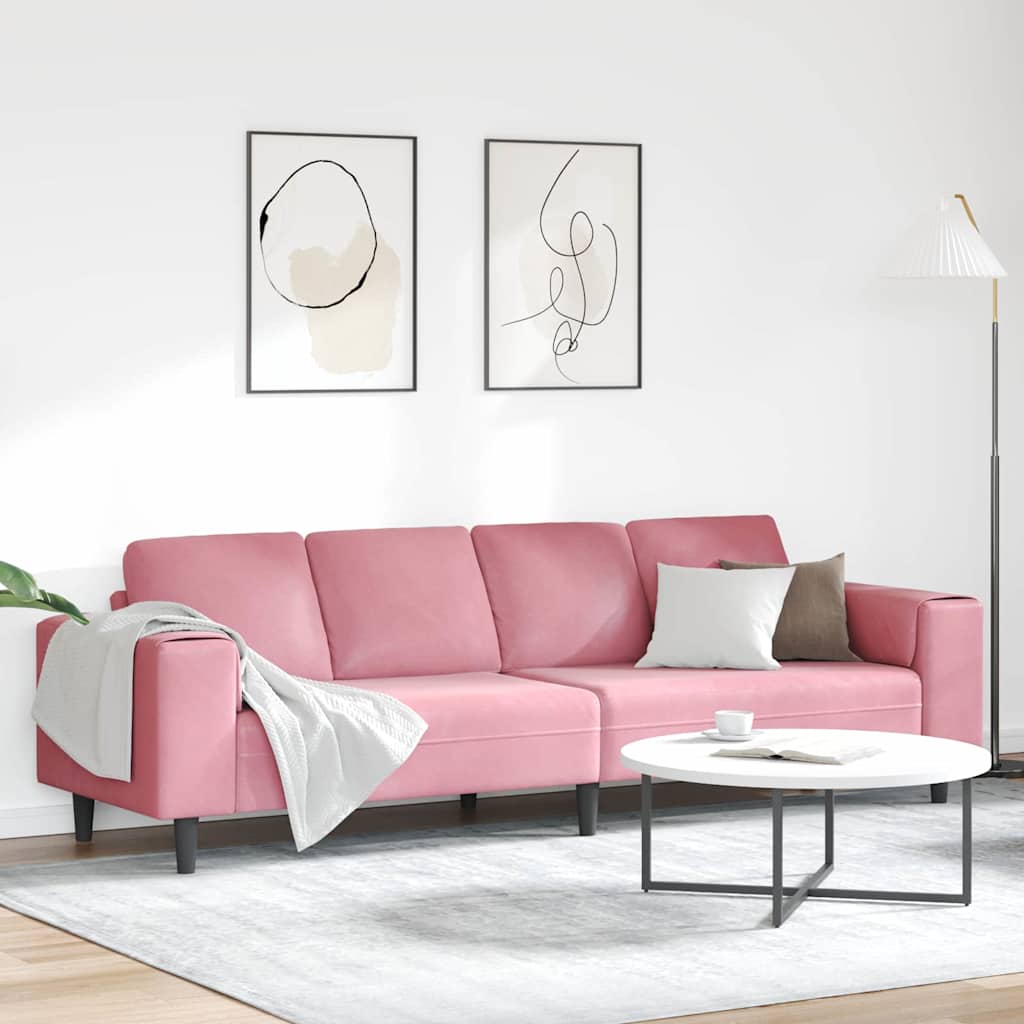 Divano per Soggiorno Rosa 250 x 77 x 76 cm