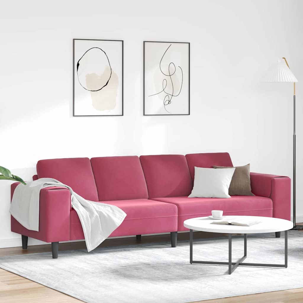 Divano per Soggiorno Rosso Vino 250 x 77 x 76 cm