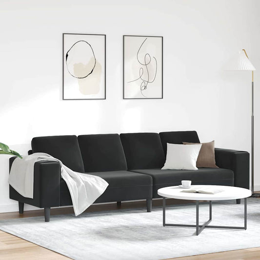 Divano per Soggiorno Nero 250 x 77 x 76 cm | homemem39