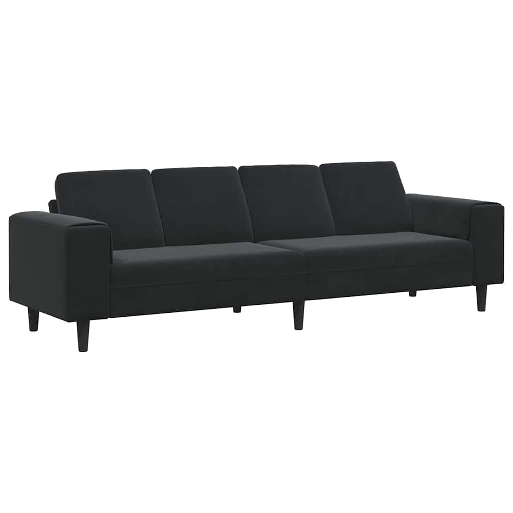 Divano per Soggiorno Nero 250 x 77 x 76 cm | homemem39