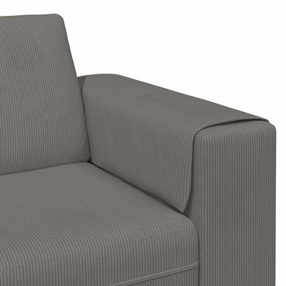 Divano Grigio chiaro 250 x 77 x 76 cm Tessuto in Cords | homemem39