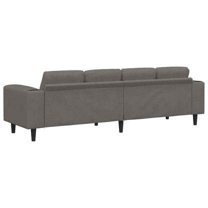 Divano Grigio chiaro 250 x 77 x 76 cm Tessuto in Cords | homemem39