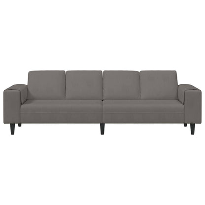 Divano Grigio chiaro 250 x 77 x 76 cm Tessuto in Cords | homemem39