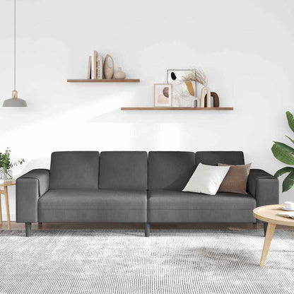 Divano Grigio scuro 250 x 77 x 76 cm Tessuto in Cords | homemem39