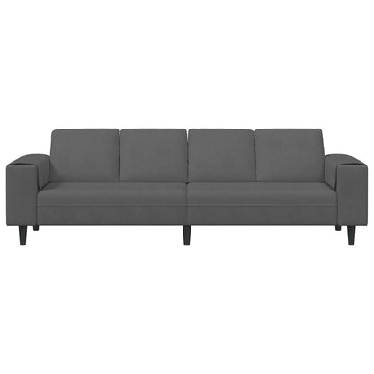 Divano Grigio scuro 250 x 77 x 76 cm Tessuto in Cords | homemem39
