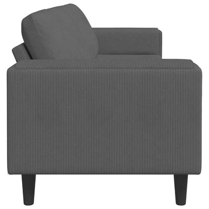 Divano Grigio scuro 250 x 77 x 76 cm Tessuto in Cords | homemem39