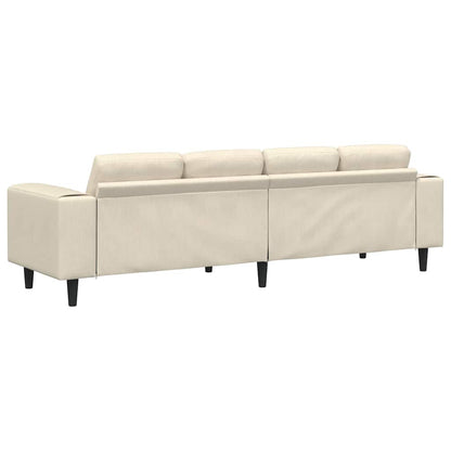 Divano Crema 250 x 77 x 76 cm Tessuto in Cords | homemem39
