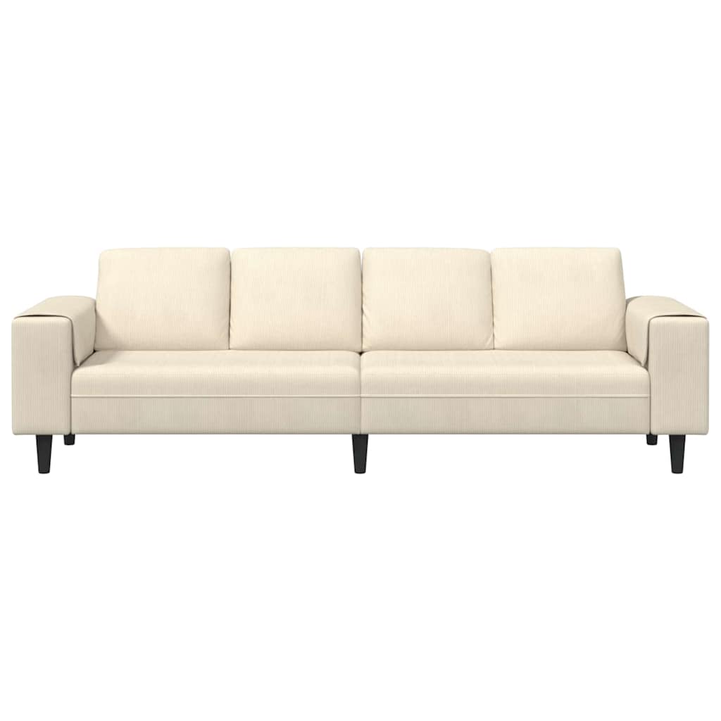 Divano Crema 250 x 77 x 76 cm Tessuto in Cords | homemem39