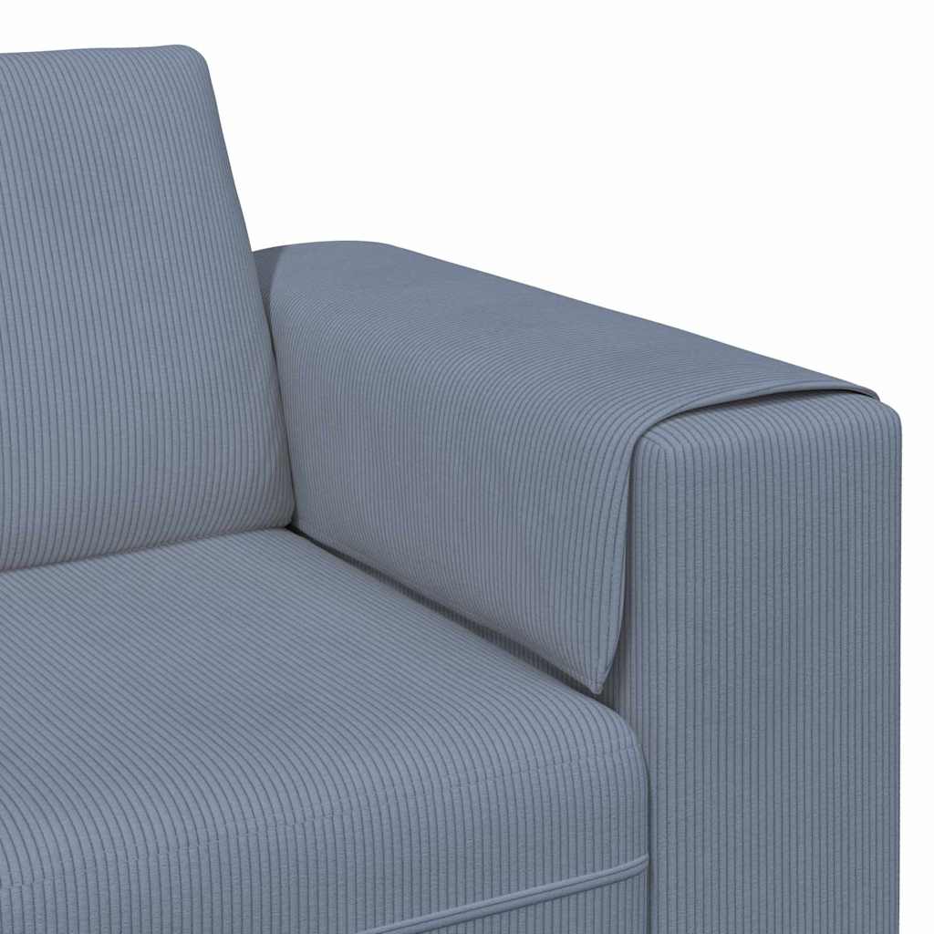 Divano Blu 250 x 77 x 76 cm Tessuto in Cords | homemem39
