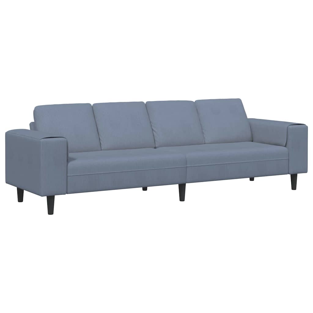 Divano Blu 250 x 77 x 76 cm Tessuto in Cords | homemem39