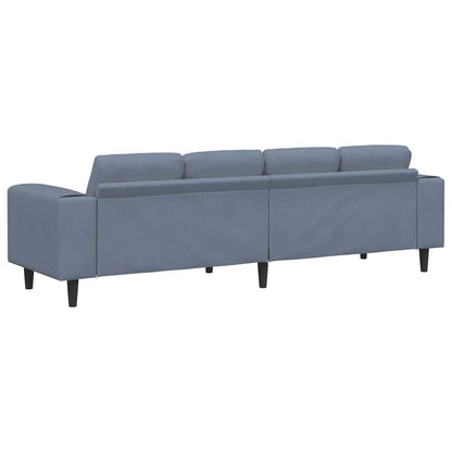 Divano Blu 250 x 77 x 76 cm Tessuto in Cords