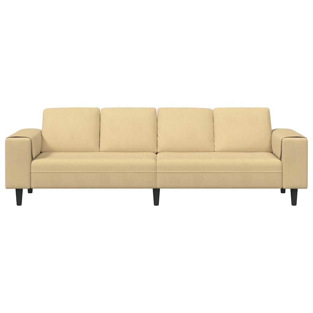 Divano Grigio Verde 250 x 77 x 76 cm Tessuto in Cords | homemem39