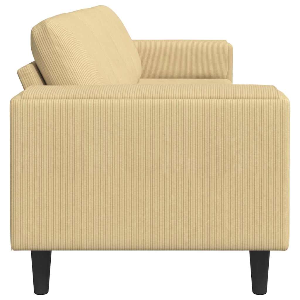 Divano Grigio Verde 250 x 77 x 76 cm Tessuto in Cords | homemem39