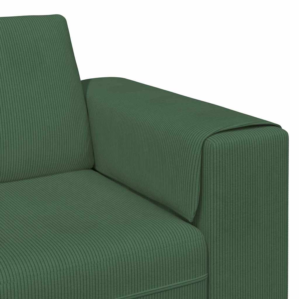 Divano Verde Scuro 250 x 77 x 76 cm Tessuto in Cords | homemem39