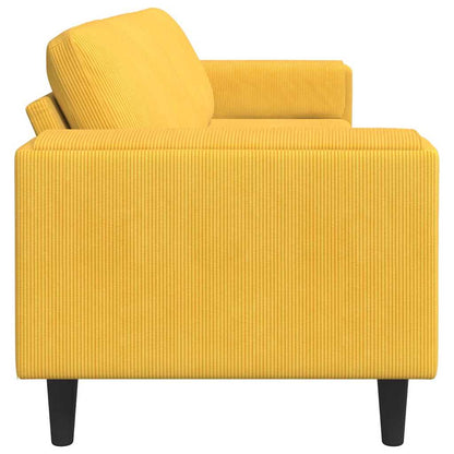 Divano Giallo Chiaro 250 x 77 x 76 cm Tessuto in Cords