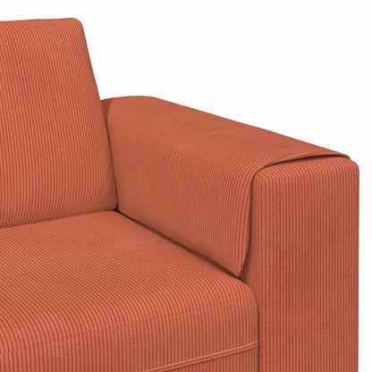Divano Rosso Arancio 250 x 77 x 76 cm Tessuto in Cords