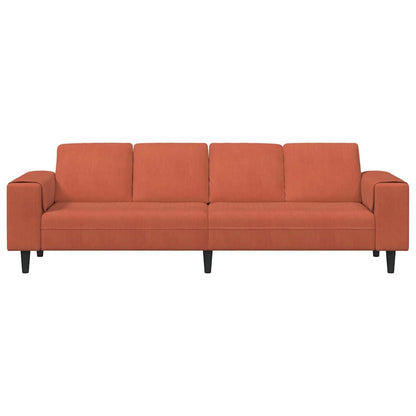 Divano Rosso Arancio 250 x 77 x 76 cm Tessuto in Cords