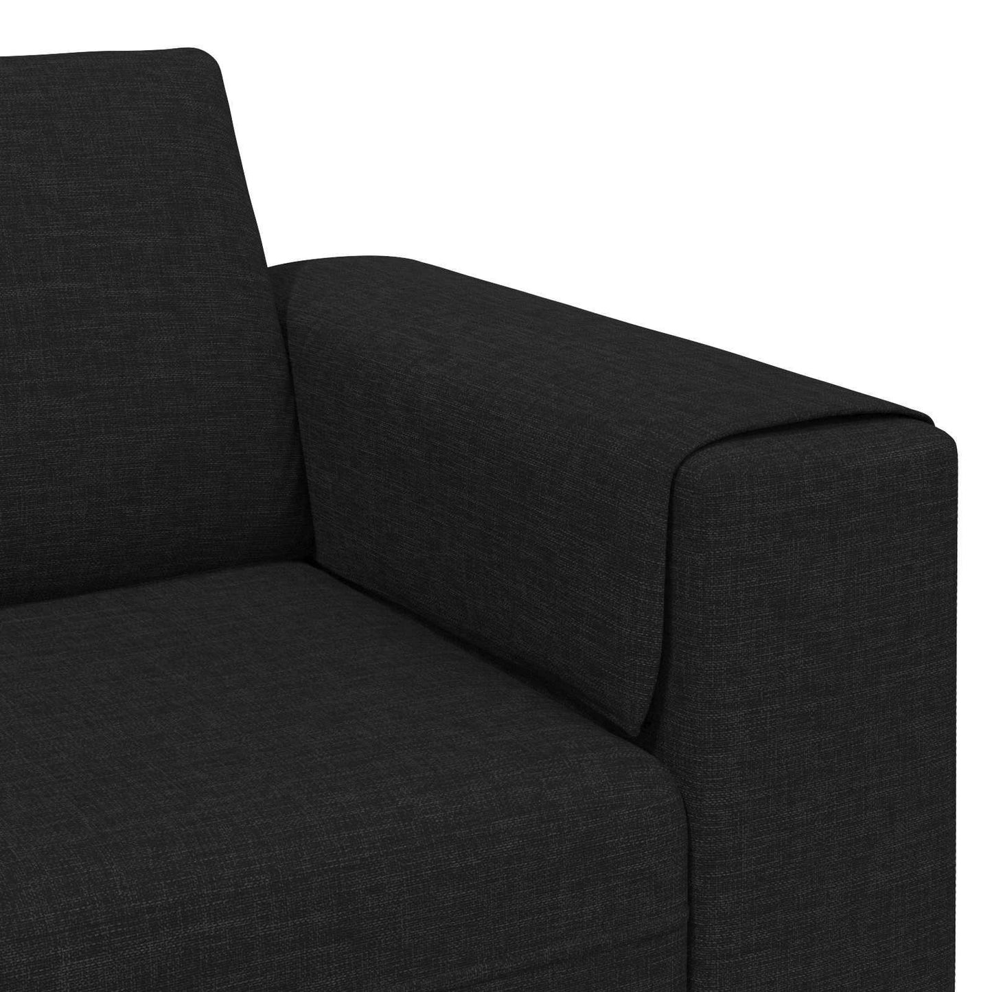 Divano per Soggiorno 3 pcs Nero Poliestere | homemem39