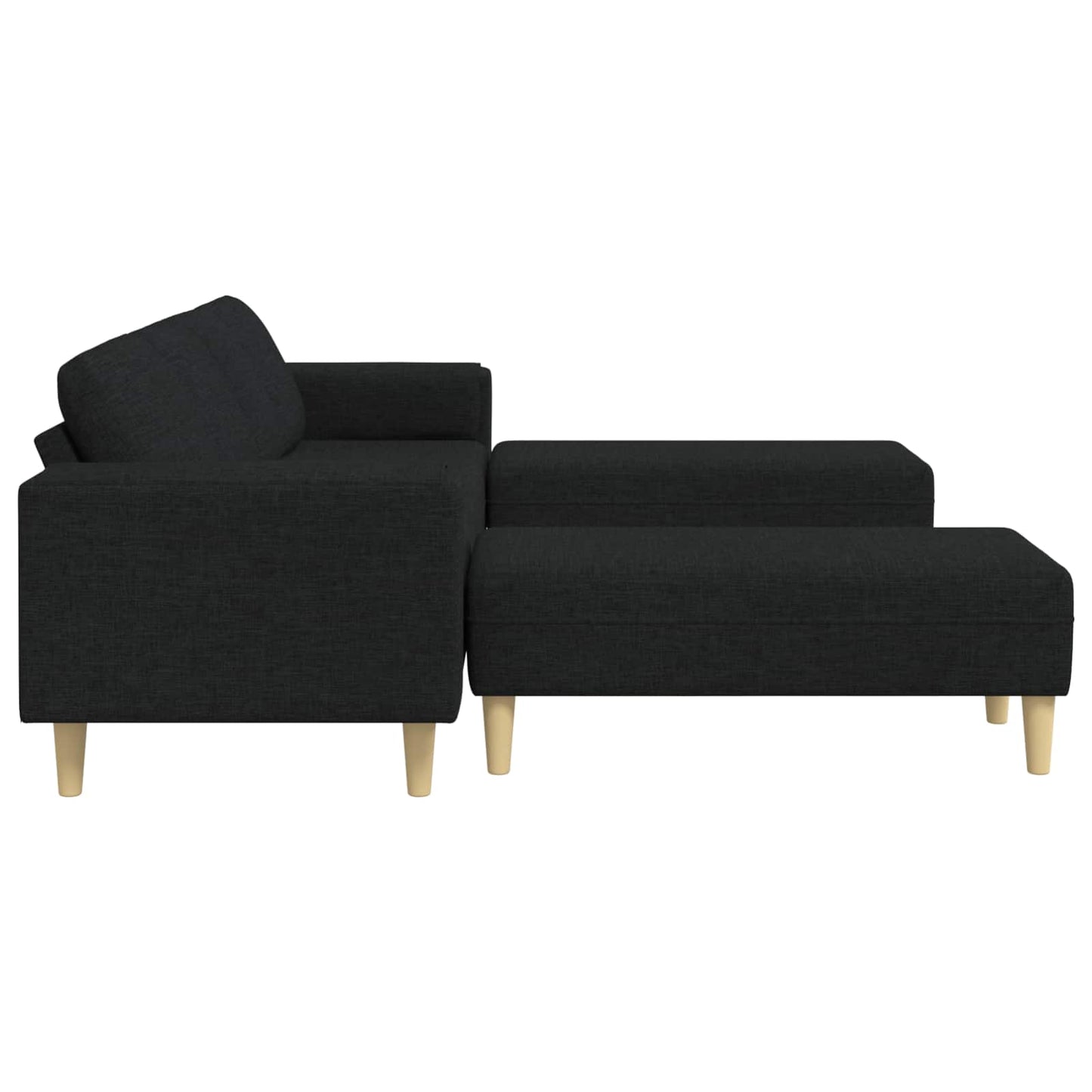 Divano per Soggiorno 3 pcs Nero Poliestere | homemem39