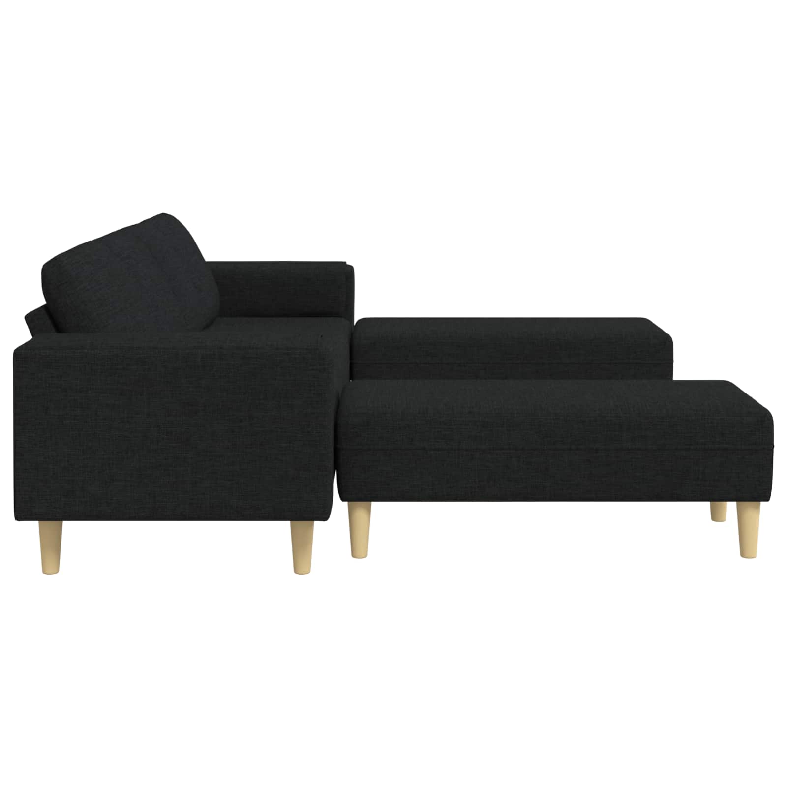 Divano per Soggiorno 3 pcs Nero Poliestere | homemem39