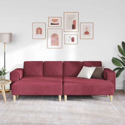 Divano per Soggiorno 3 pcs Rosso Vino 250 x 188 x 76 cm | homemem39