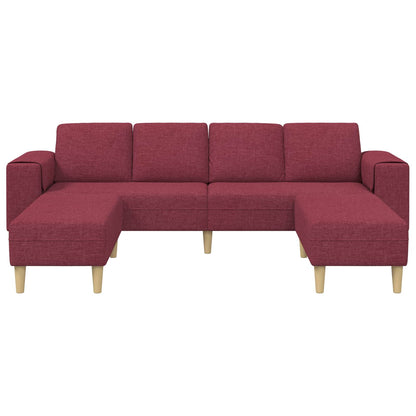 Divano per Soggiorno 3 pcs Rosso Vino 250 x 188 x 76 cm | homemem39