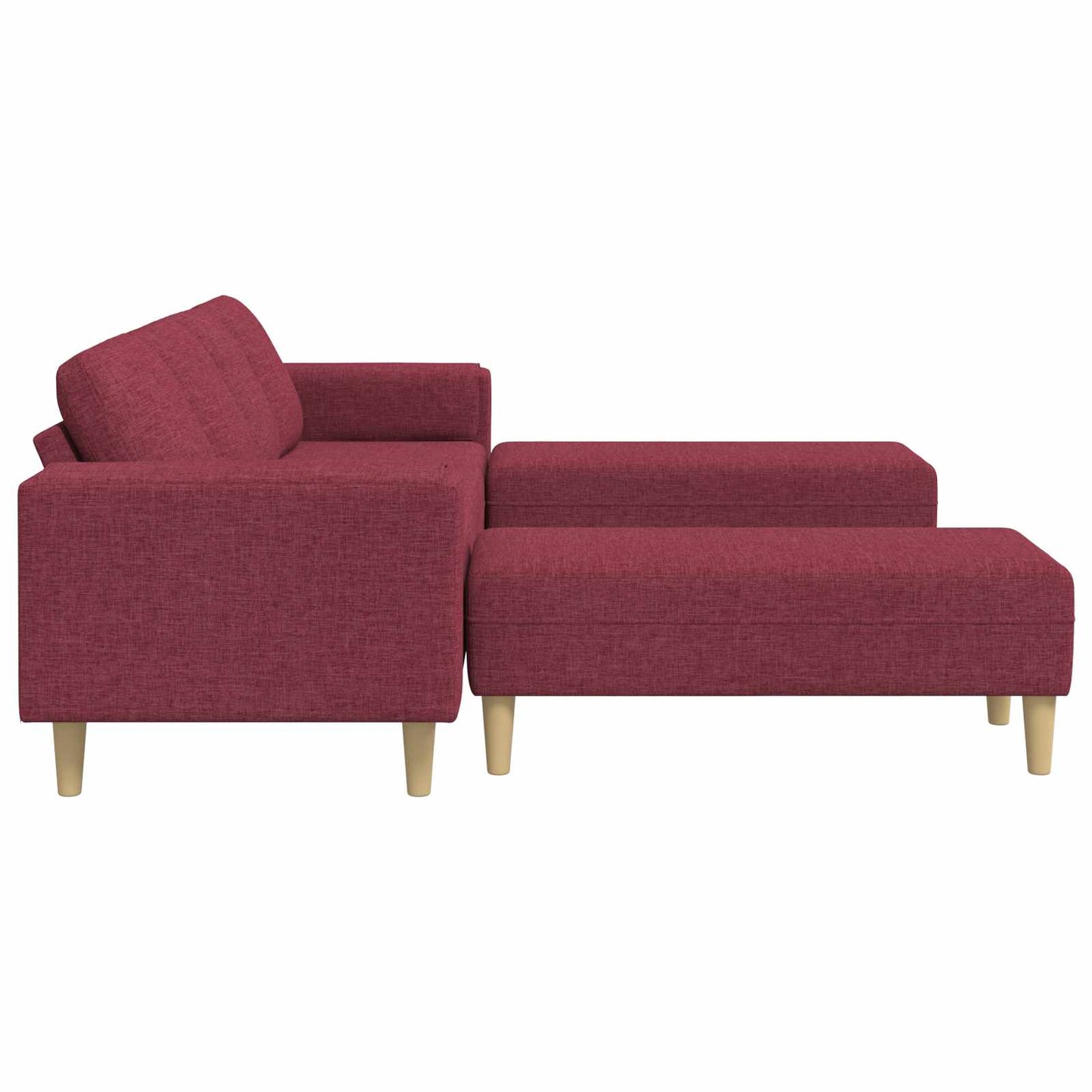 Divano per Soggiorno 3 pcs Rosso Vino 250 x 188 x 76 cm | homemem39
