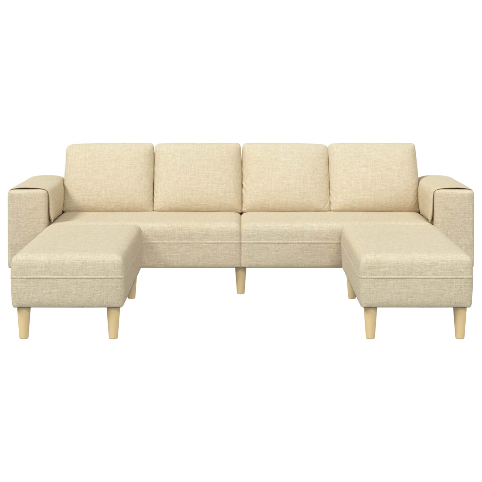 Divano per Soggiorno 3 pcs Crema Poliestere | homemem39