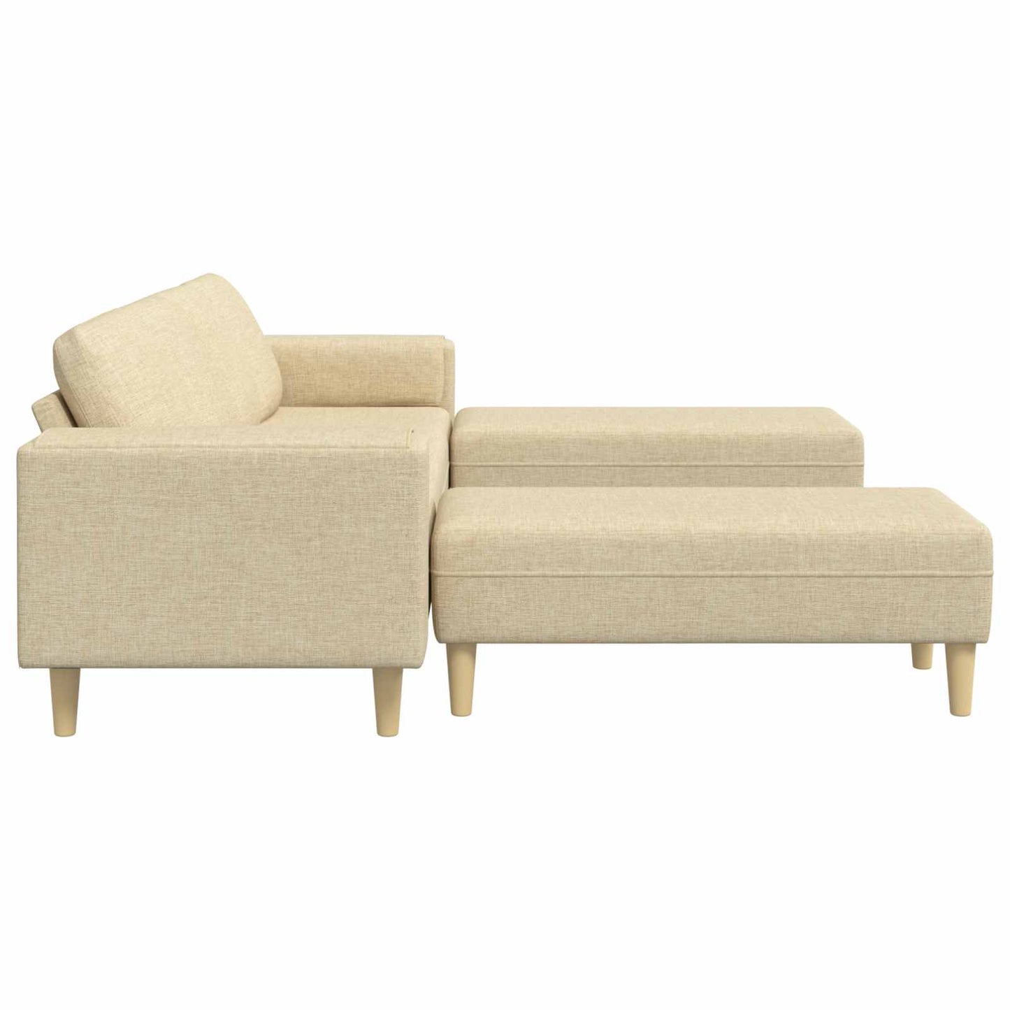 Divano per Soggiorno 3 pcs Crema Poliestere | homemem39